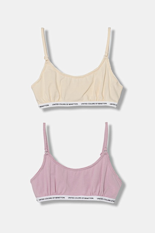 United Colors of Benetton biustonosz dziecięcy 2-pack miękka beżowy 3MC10R1IN.G.Season.9BYA