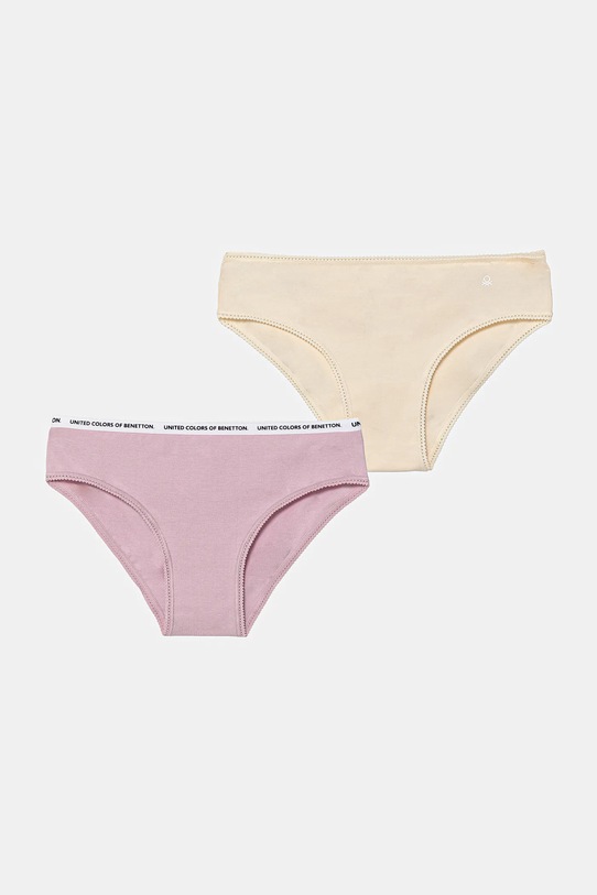 United Colors of Benetton figi dziecięce 2-pack Planet friendly beżowy 3MC10S1BF.G.Season.9BYA