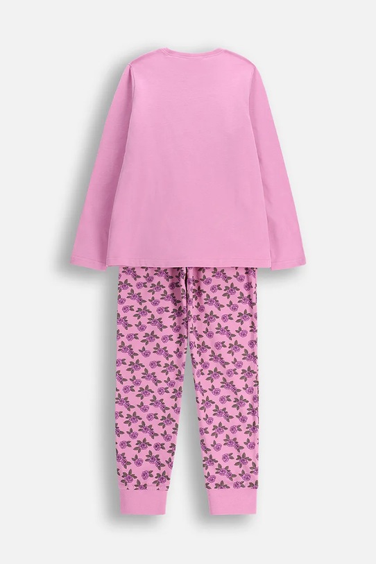 Coccodrillo komplet piżamowy dziecięcy bawełniany ZC5448104PJS fioletowy AW25