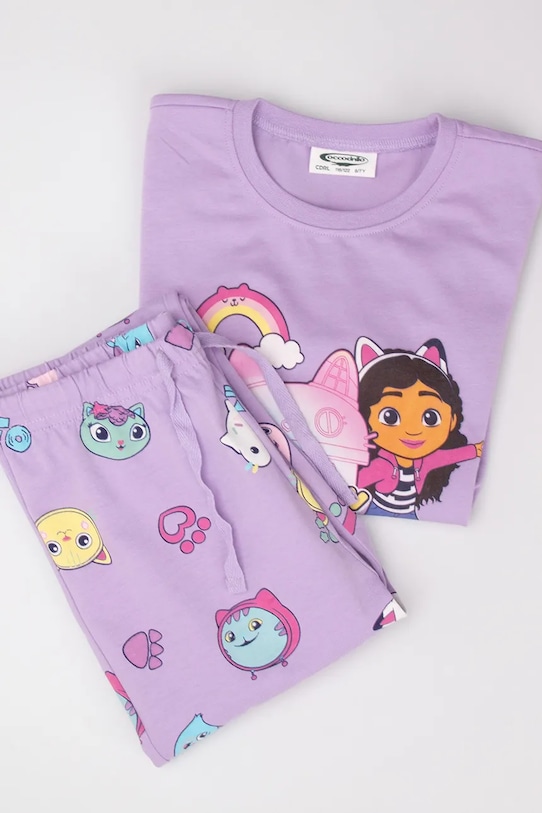 Coccodrillo piżama bawełniana dziecięca ZC5448101LGD fioletowy