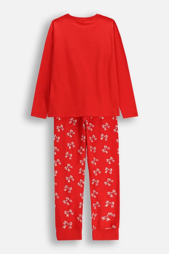 Coccodrillo komplet piżamowy dziecięcy bawełniany ZC5448106MER czerwony AW25