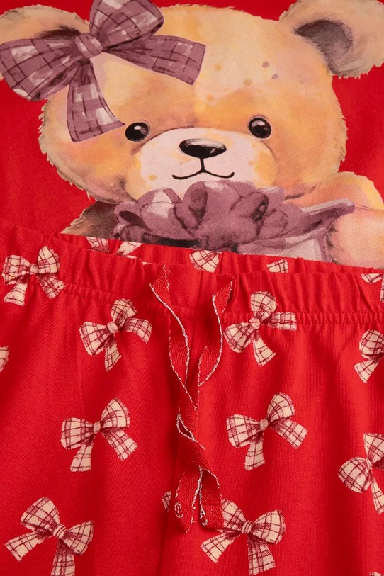 Coccodrillo komplet piżamowy dziecięcy bawełniany czerwony ZC5448106MER