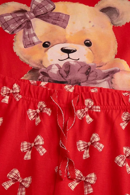 Coccodrillo komplet piżamowy dziecięcy bawełniany czerwony ZC5448106MER