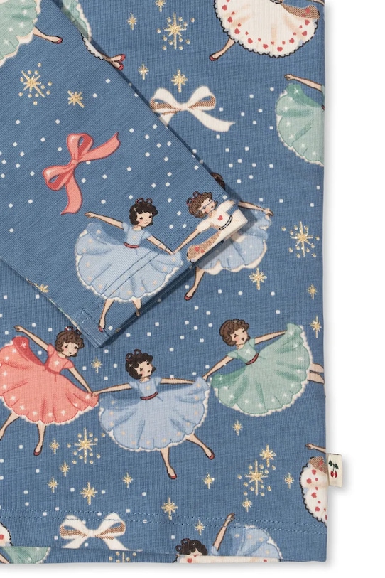 Παιδική πιτζάμα Konges Sløjd BASIC BLOUSE/PANTS SET GOTS μπλε KS104214.G.9BYA