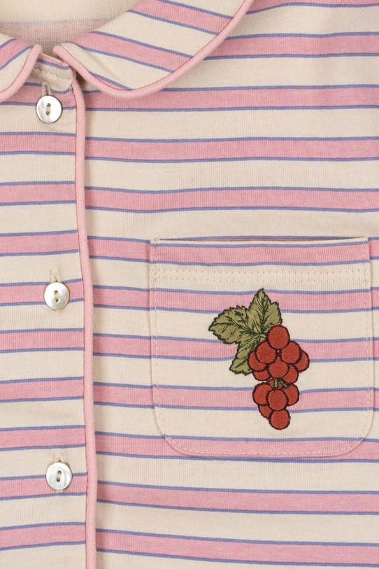 Дитячий бавовняний піжамний комплект Konges Sløjd PIO FRILL SET GOTS рожевий KS104400.9BYA