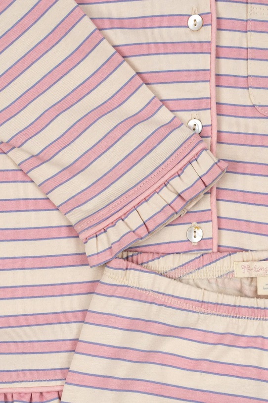 Дитячий бавовняний піжамний комплект Konges Sløjd PIO FRILL SET GOTS KS104400.9BYA рожевий