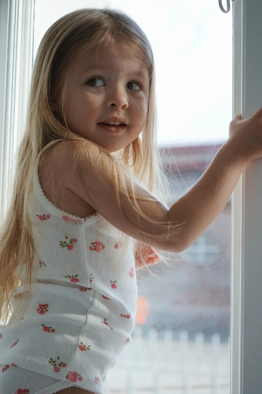 Konges Sløjd komplet bawełniany dziecięcy MINNIE UNDERWEAR GOTS miękka biały KS3021.9BYA