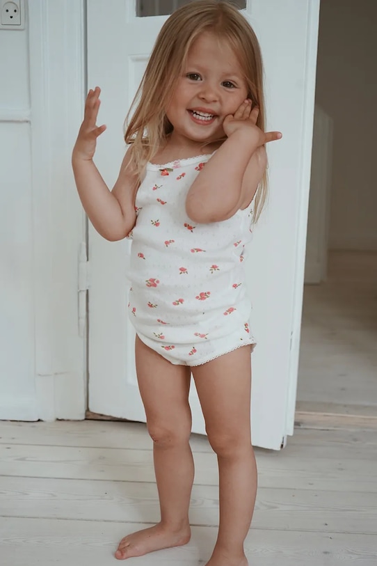 Konges Sløjd komplet bawełniany dziecięcy MINNIE UNDERWEAR GOTS KS3021.9BYA biały