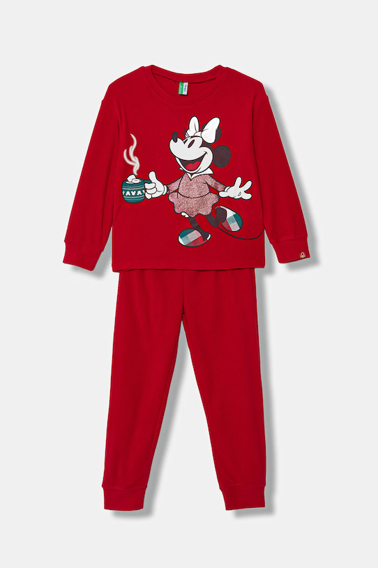 United Colors of Benetton piżama dziecięca komplet czerwony 3I470P09M.G.Seasonal