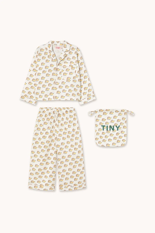 Detské bavlnené pyžamo Tinycottons DOGS SET sada biela AW25.348