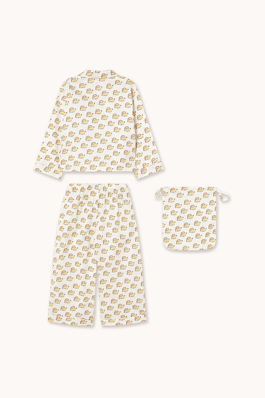 Detské bavlnené pyžamo Tinycottons DOGS SET AW25.348 biela AW25