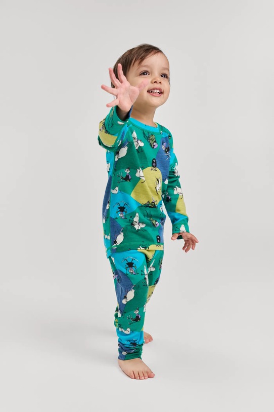 Reima bielizna funkcyjna dziecięca Moomin Trivsam Planet friendly zielony 5200021B.9BYA