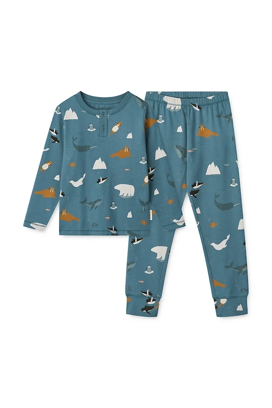Liewood piżama dziecięca Wilhelm Printed Pyjamas Set komplet niebieski LW20361.9BYA