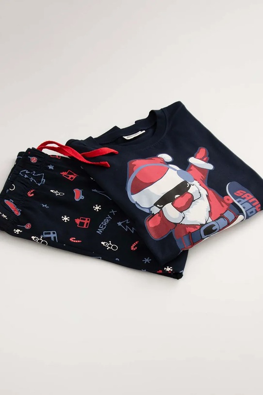 Otroški bombažen pižama komplet Coccodrillo ZC5448101MER mornarsko modra