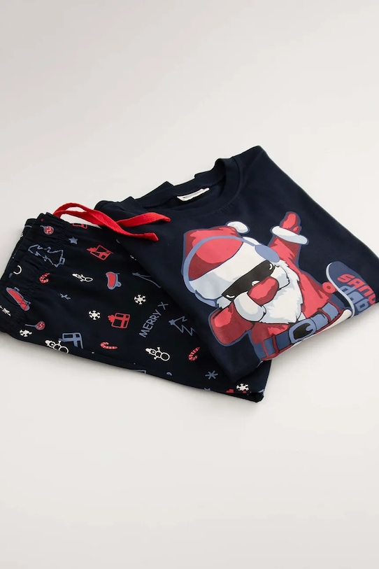 Otroški bombažen pižama komplet Coccodrillo ZC5448101MER mornarsko modra