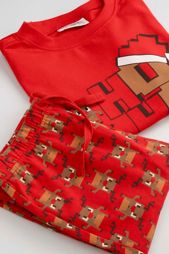 Coccodrillo komplet piżamowy dziecięcy bawełniany ZC5448102MER czerwony