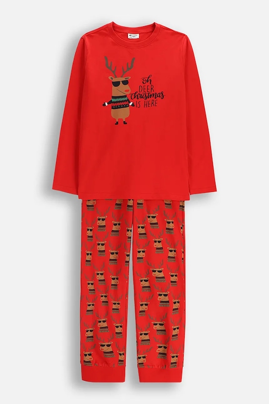 Coccodrillo komplet piżamowy dziecięcy bawełniany komplet czerwony ZC5448103MER