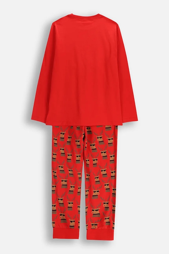 Coccodrillo komplet piżamowy dziecięcy bawełniany ZC5448103MER czerwony AW25