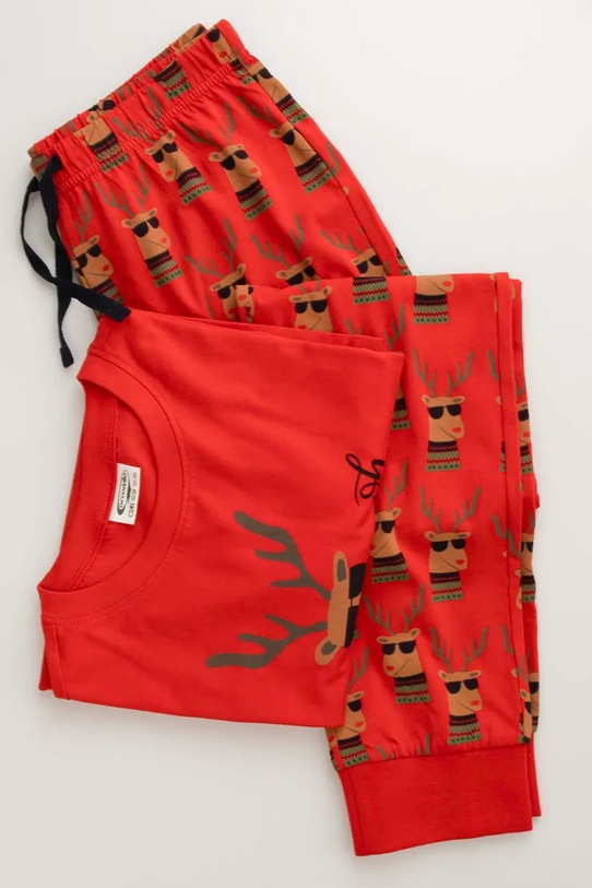 Coccodrillo komplet piżamowy dziecięcy bawełniany ZC5448103MER czerwony