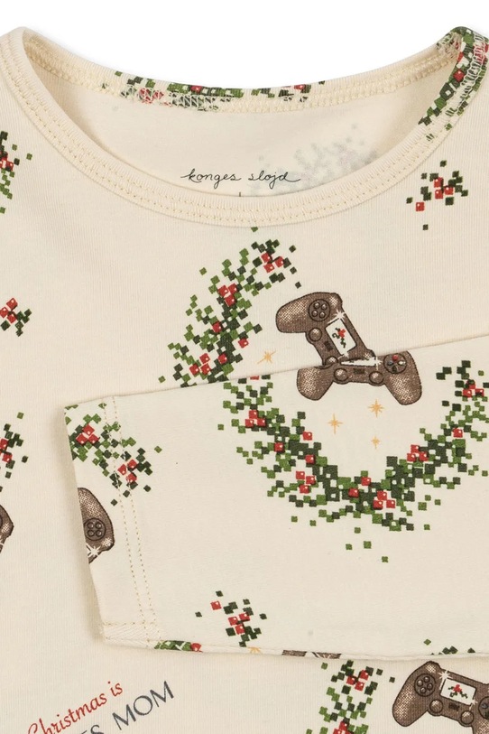 Chłopiec Konges Sløjd piżama dziecięca BASIC BLOUSE/PANTS SET GOTS KS104214.9BYA beżowy