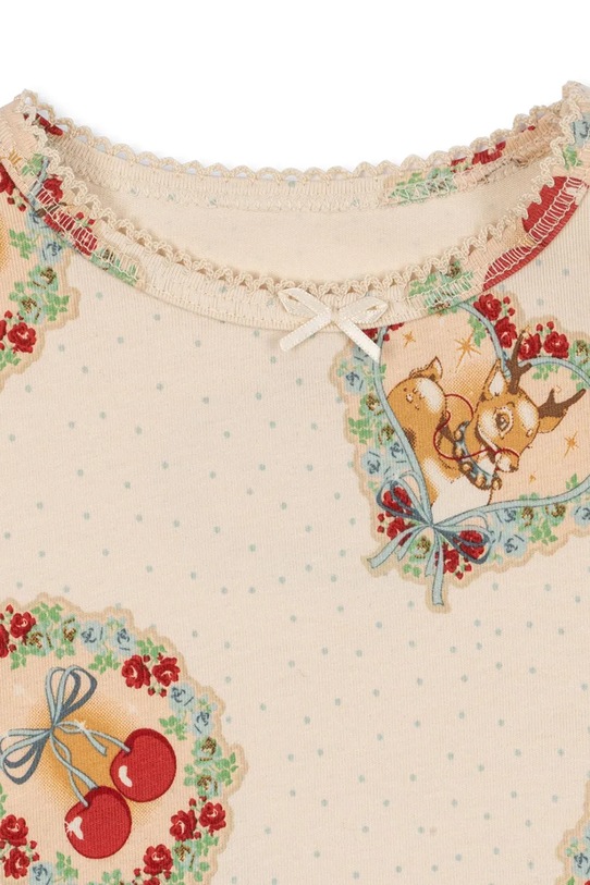 Chłopiec Konges Sløjd piżama dziecięca BASIC BLOUSE/PANTS SET GOTS KS104214.9BYA beżowy