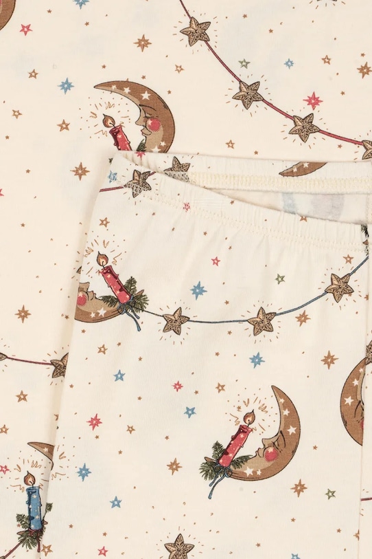 Παιδική πιτζάμα Konges Sløjd BASIC BLOUSE/PANTS SET GOTS KS104214.9BYA μπεζ