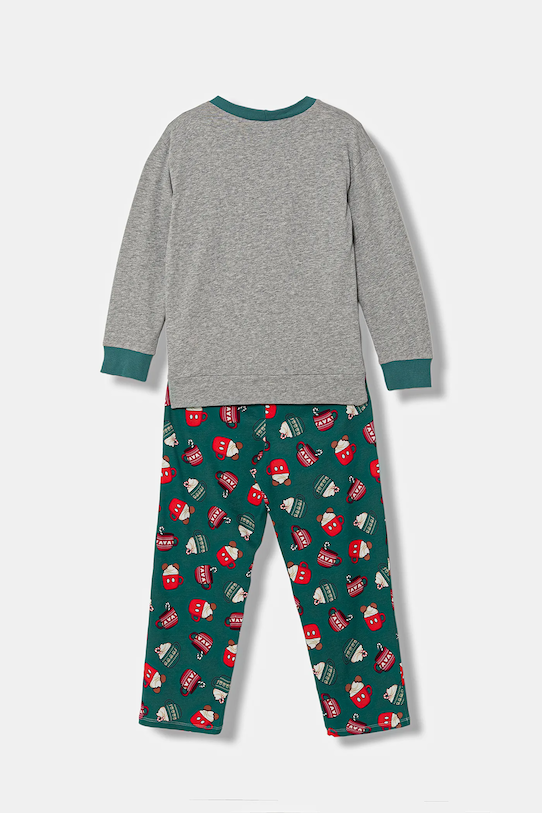 United Colors of Benetton piżama bawełniana dziecięca 3P050P09K.G.Seasonal szary AW25