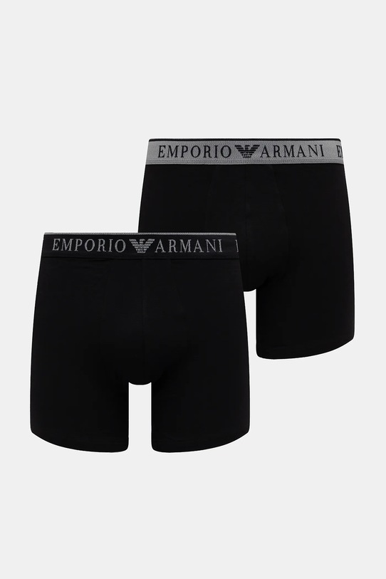 Boxerky Emporio Armani Underwear 2-pack pletenina černá EM000255.AF10776