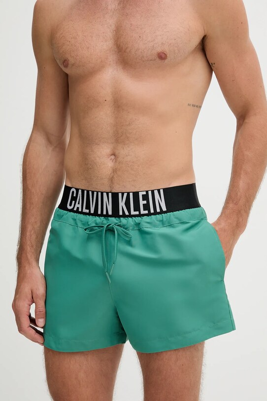 Calvin Klein szorty kąpielowe Planet friendly zielony LV00N61094