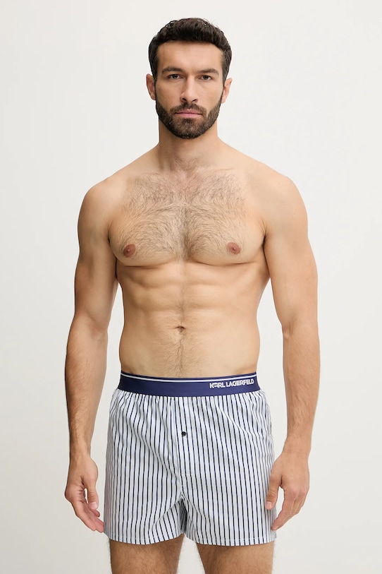 Bavlnené boxerky Karl Lagerfeld 3-pak jednofarebný modrá A3M47007