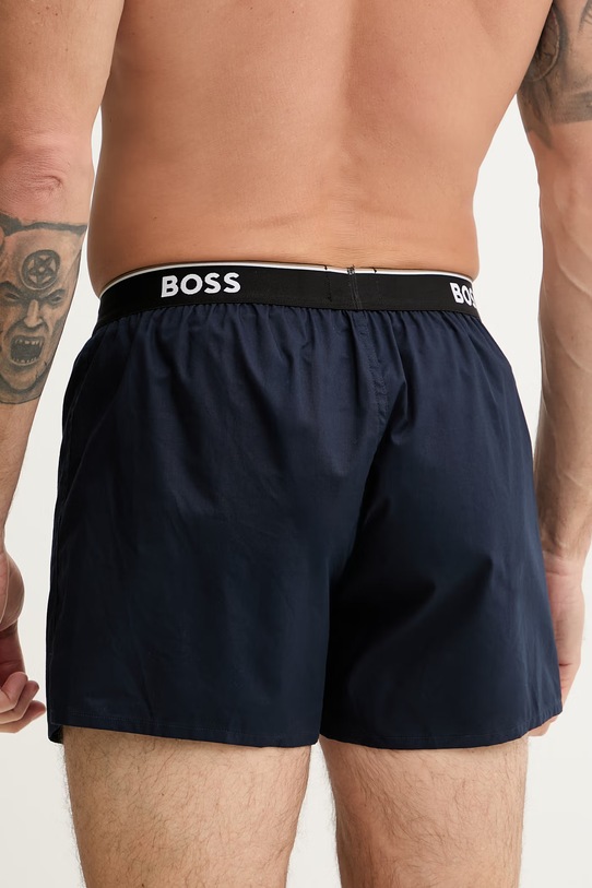 BOSS boxerky pánské bavlněné 2P Boxer Shorts EW 2-pack 50545913 modrá