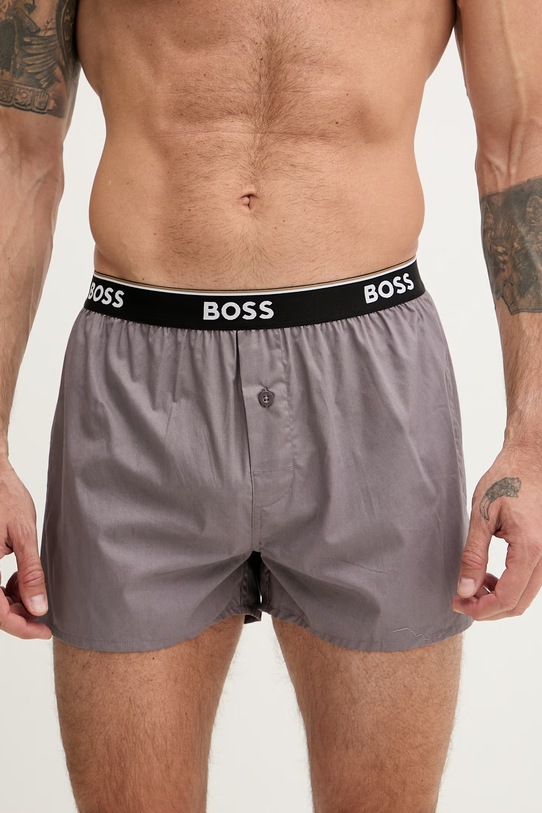 BOSS bokserki męskie bawełniane 2P Boxer Shorts EW 2-pack 50545913 czarny SS26