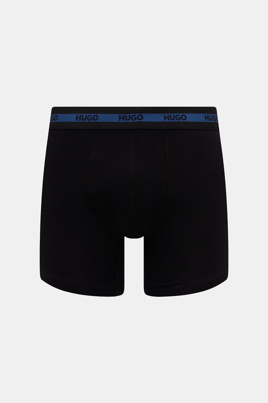 Odzież HUGO bokserki męskie bawełniane z elastanem BOXER BR PLANET DES 3-pack 50545674 czarny