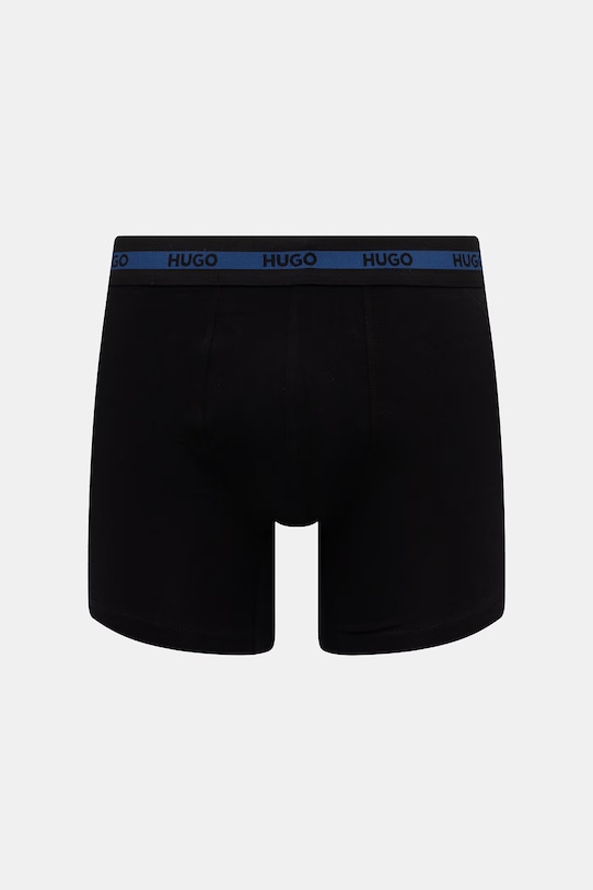 Odzież HUGO bokserki męskie bawełniane z elastanem BOXER BR PLANET DES 3-pack 50545674 czarny