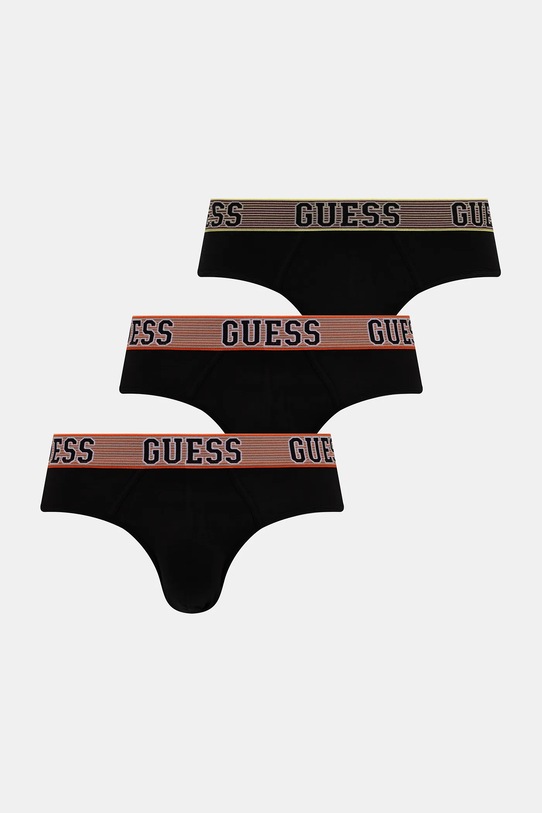 Guess slipy 3-pack drobny wzór czarny U5YG01.K6YW1