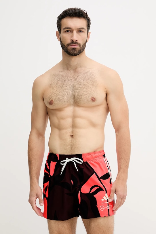 Plavkové šortky adidas x Mercedes červená JX9050