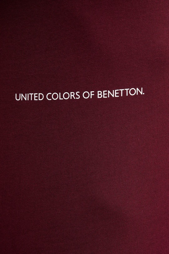 United Colors of Benetton camasa cu maneca lunga din bumbac 30964M021 burgundia