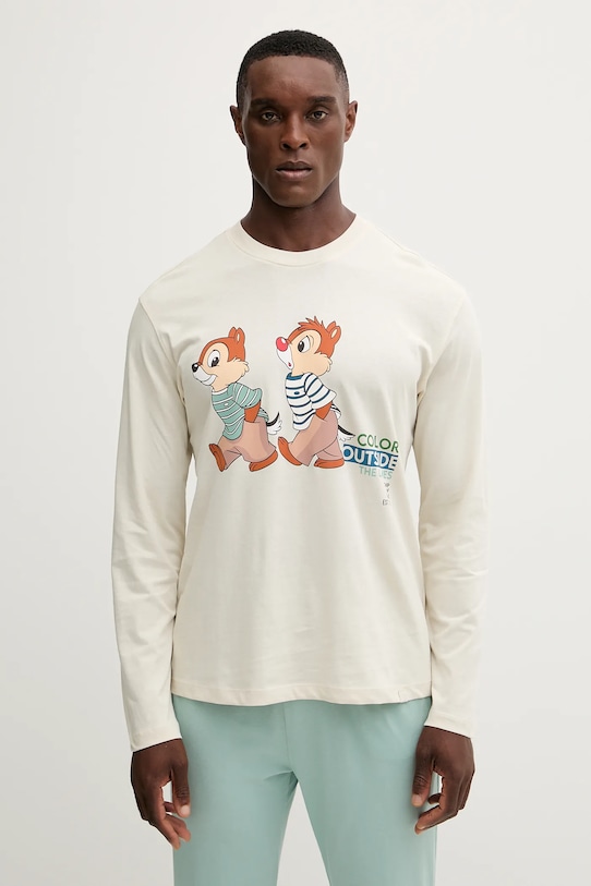 Bavlněné pyžamo United Colors of Benetton 30964P02Y béžová AW25