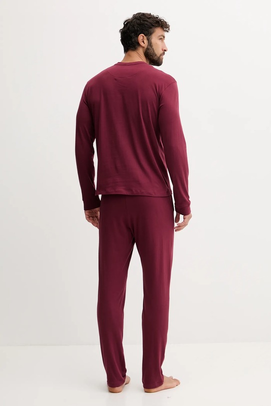 Bavlnené pyžamo United Colors of Benetton burgundské 3VD04P02W