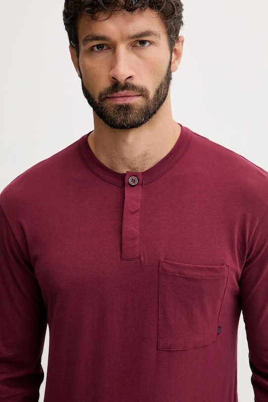 United Colors of Benetton piżama bawełniana 3VD04P02W bordowy