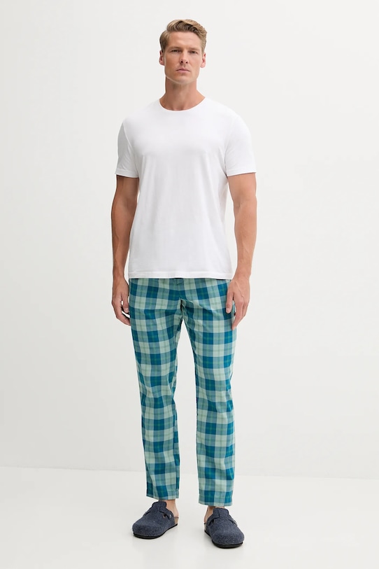 United Colors of Benetton pantaloni pijama bumbac 4MYG4F00D turcoaz AW25