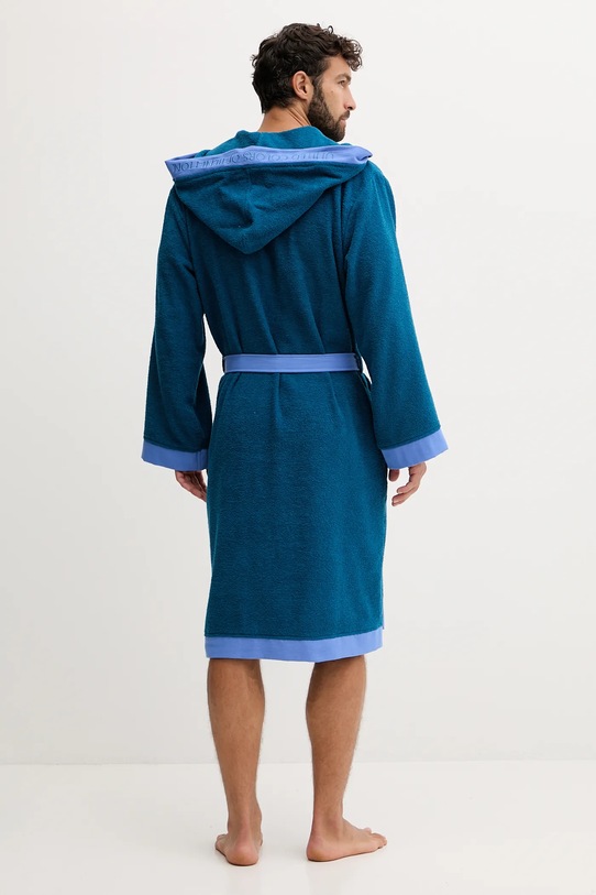 United Colors of Benetton szlafrok bawełniany 6ORD2801R turkusowy AW25