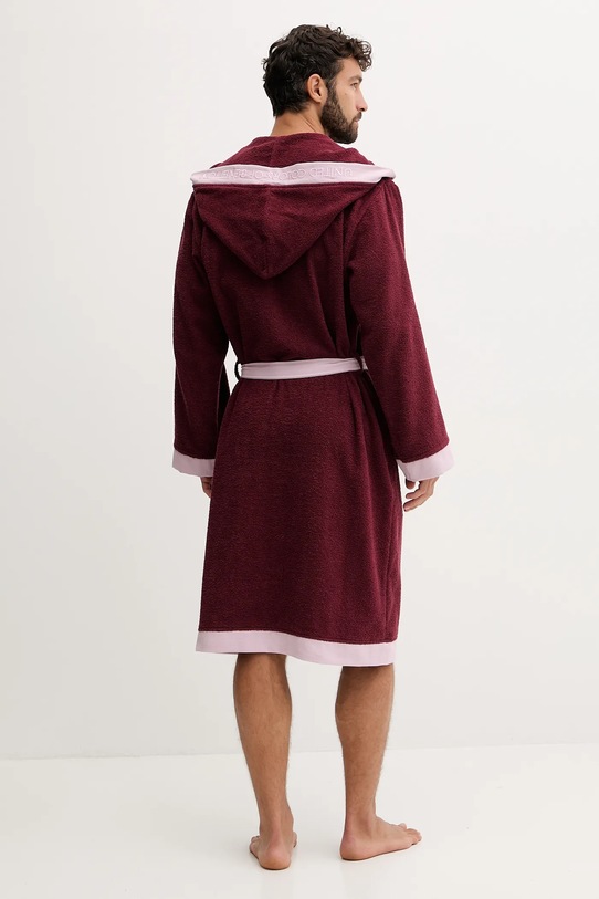 United Colors of Benetton szlafrok bawełniany 6ORD2801R bordowy AW25