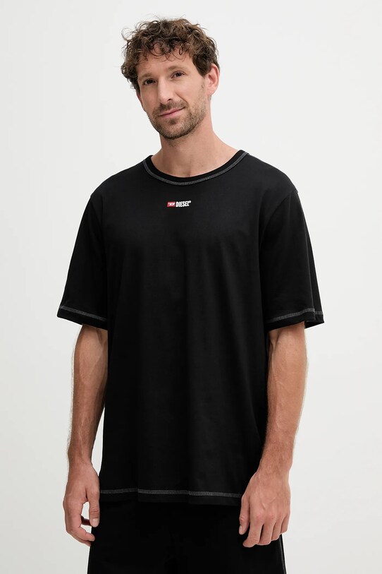 Diesel set de pijama de bumbac SET-ADAM-D-CORE A19353.0PJBB negru AW25