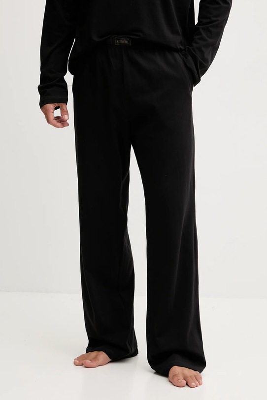 Îmbrăcăminte Diesel pijamale de bumbac SET-ADRIAN-UTLT A19505.0PJBB negru