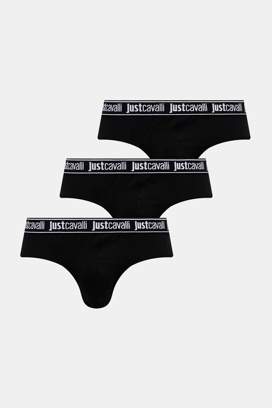 Just Cavalli slipy 3-pack dzianina czarny 79OAJU01.CJUT2
