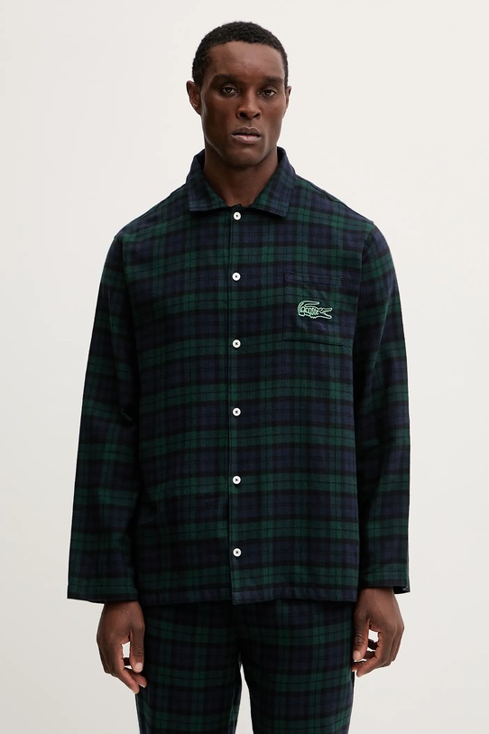 Lacoste piżama bawełniana 4H5049 granatowy AW25