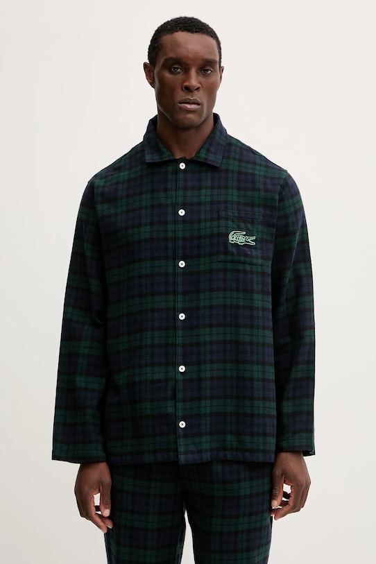 Lacoste piżama bawełniana 4H5049 granatowy AW25