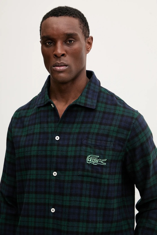 Lacoste piżama bawełniana 4H5049 granatowy