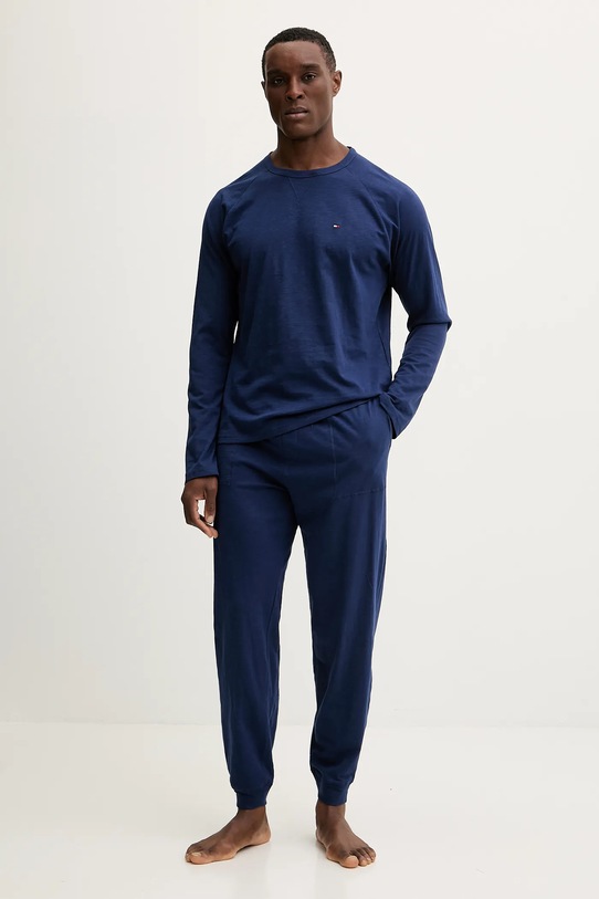 Tommy Hilfiger piżama bawełniana bawełna granatowy UM0UM03609